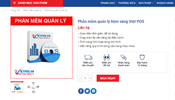 Phần mềm quản lý tiệm vàng chuyên nghiệp - Việt POS